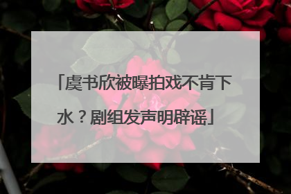 虞书欣被曝拍戏不肯下水？剧组发声明辟谣