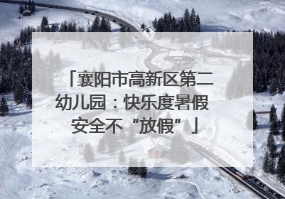 襄阳市高新区第二幼儿园：快乐度暑假 安全不“放假”