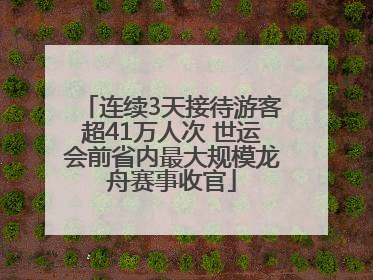连续3天接待游客超41万人次 世运会前省内最大规模龙舟赛事收官