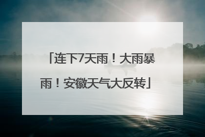 连下7天雨！大雨暴雨！安徽天气大反转