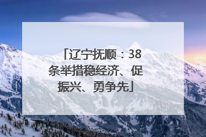 辽宁抚顺：38条举措稳经济、促振兴、勇争先