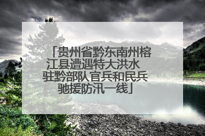 贵州省黔东南州榕江县遭遇特大洪水 驻黔部队官兵和民兵驰援防汛一线
