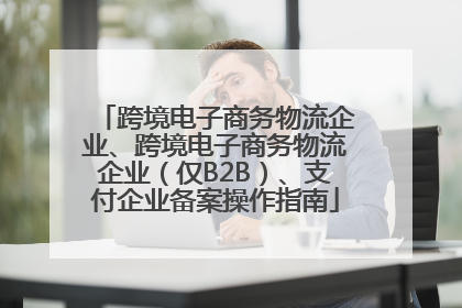 跨境电子商务物流企业、跨境电子商务物流企业（仅B2B）、支付企业备案操作指南