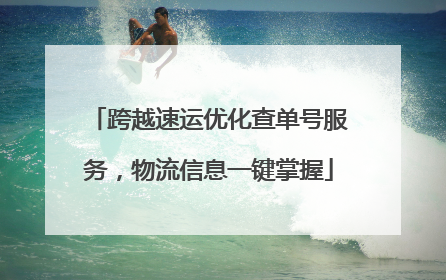 跨越速运优化查单号服务，物流信息一键掌握