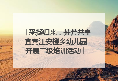 采撷归来，芬芳共享 宜宾江安橙乡幼儿园开展二级培训活动