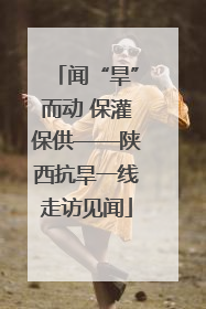 闻“旱”而动 保灌保供——陕西抗旱一线走访见闻