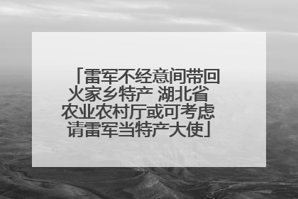 雷军不经意间带回火家乡特产 湖北省农业农村厅或可考虑请雷军当特产大使