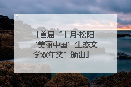 首届“十月·松阳‘美丽中国’生态文学双年奖”颁出