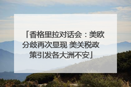 香格里拉对话会：美欧分歧再次显现 美关税政策引发各大洲不安