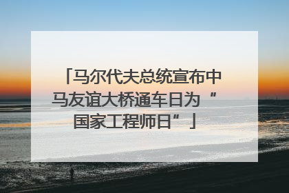 马尔代夫总统宣布中马友谊大桥通车日为“国家工程师日”