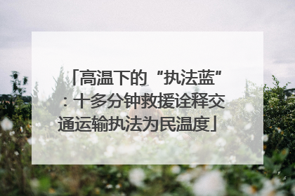 高温下的“执法蓝”：十多分钟救援诠释交通运输执法为民温度