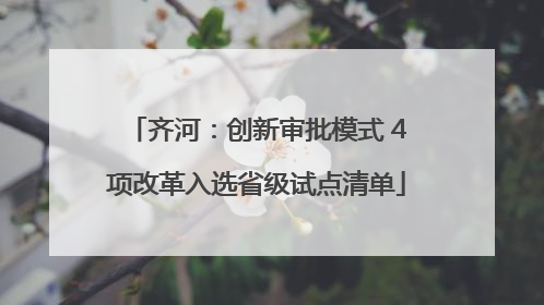 齐河：创新审批模式 4项改革入选省级试点清单