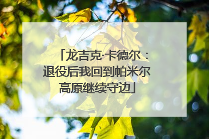 龙吉克·卡德尔：退役后我回到帕米尔高原继续守边