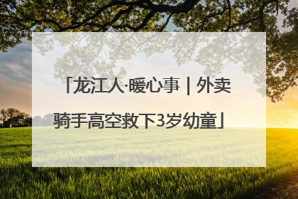龙江人·暖心事｜外卖骑手高空救下3岁幼童