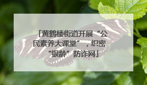 黄鹤楼街道开展“公民素养大课堂”，织密“银龄”防诈网