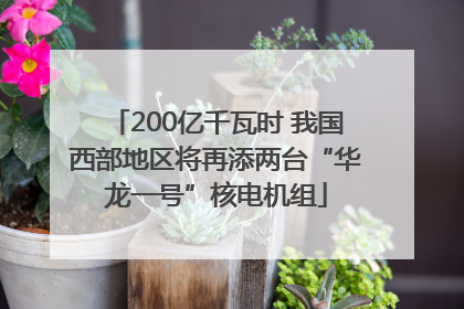 200亿千瓦时 我国西部地区将再添两台“华龙一号”核电机组