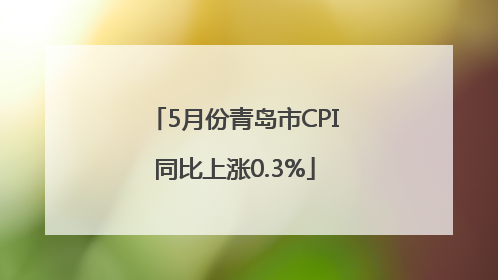 5月份青岛市CPI同比上涨0.3%