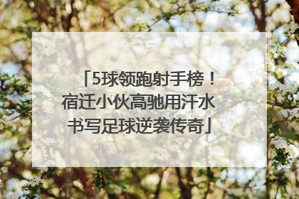 5球领跑射手榜！宿迁小伙高驰用汗水书写足球逆袭传奇