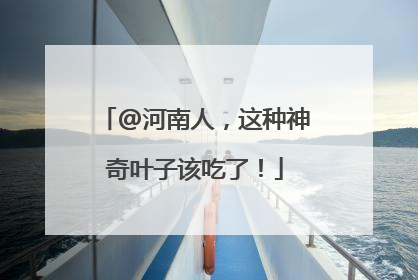 @河南人，这种神奇叶子该吃了！