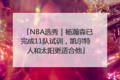 NBA选秀｜杨瀚森已完成11队试训，凯尔特人和太阳更适合他