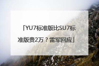 YU7标准版比SU7标准版贵2万？雷军回应